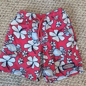 Vineyard Vines Kids' Pink and White Floral Shorts
